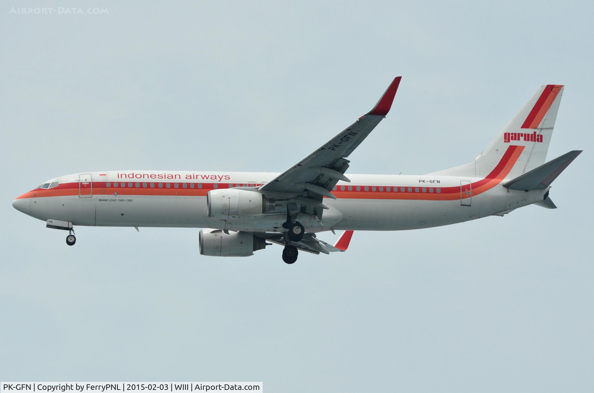 PK-GFN, 2011 Boeing 737-86N C/N 38033/3607, Garuda B738 in retro (80's) scheme.