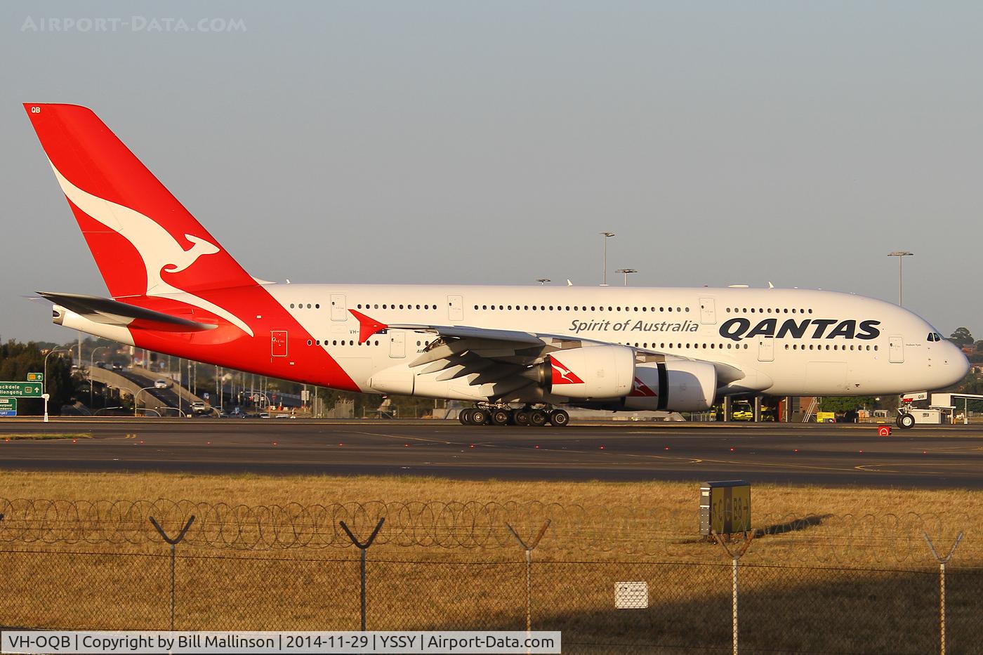 VH-OQB, 2008 Airbus A380-842 C/N 015, TAXIING OFF 34L