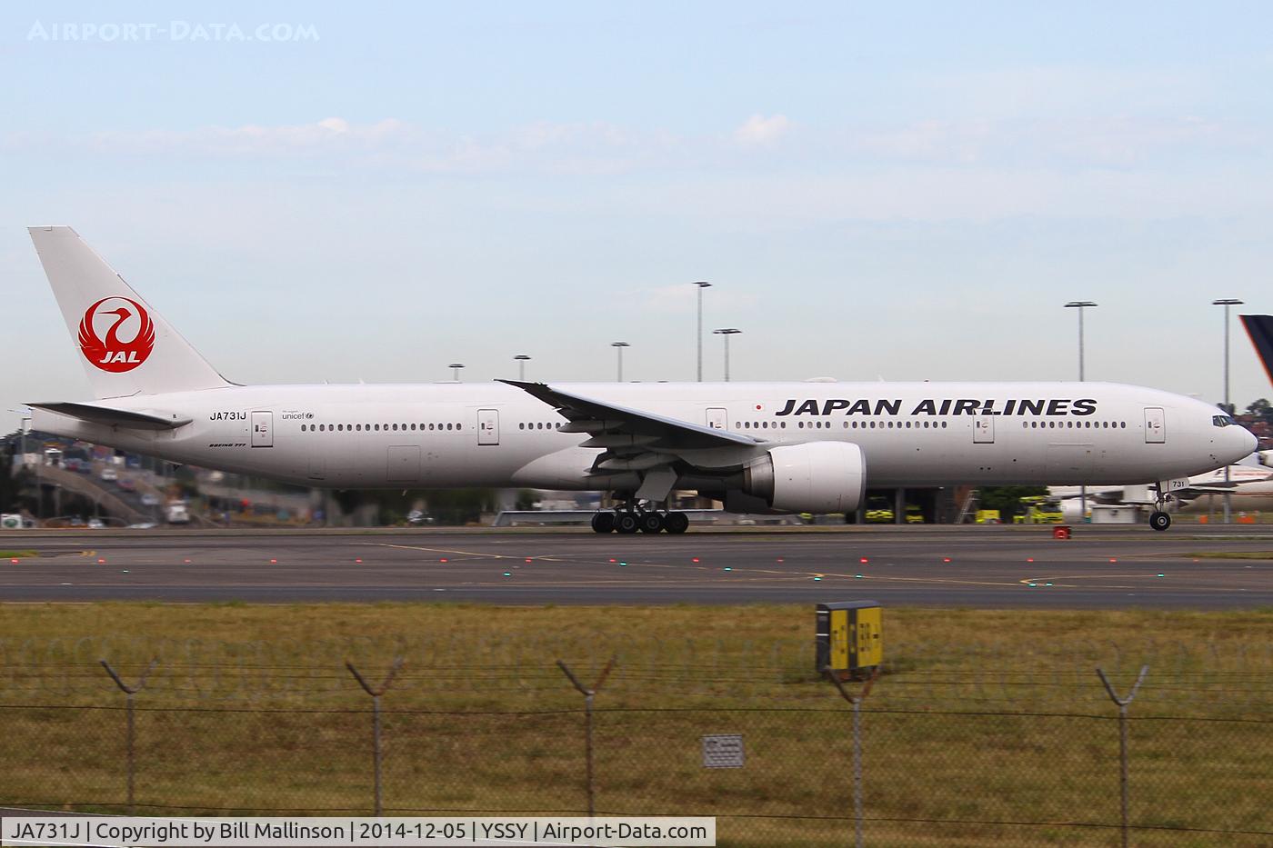 JA731J, 2003 Boeing 777-346/ER C/N 32431, on the way back to NRT