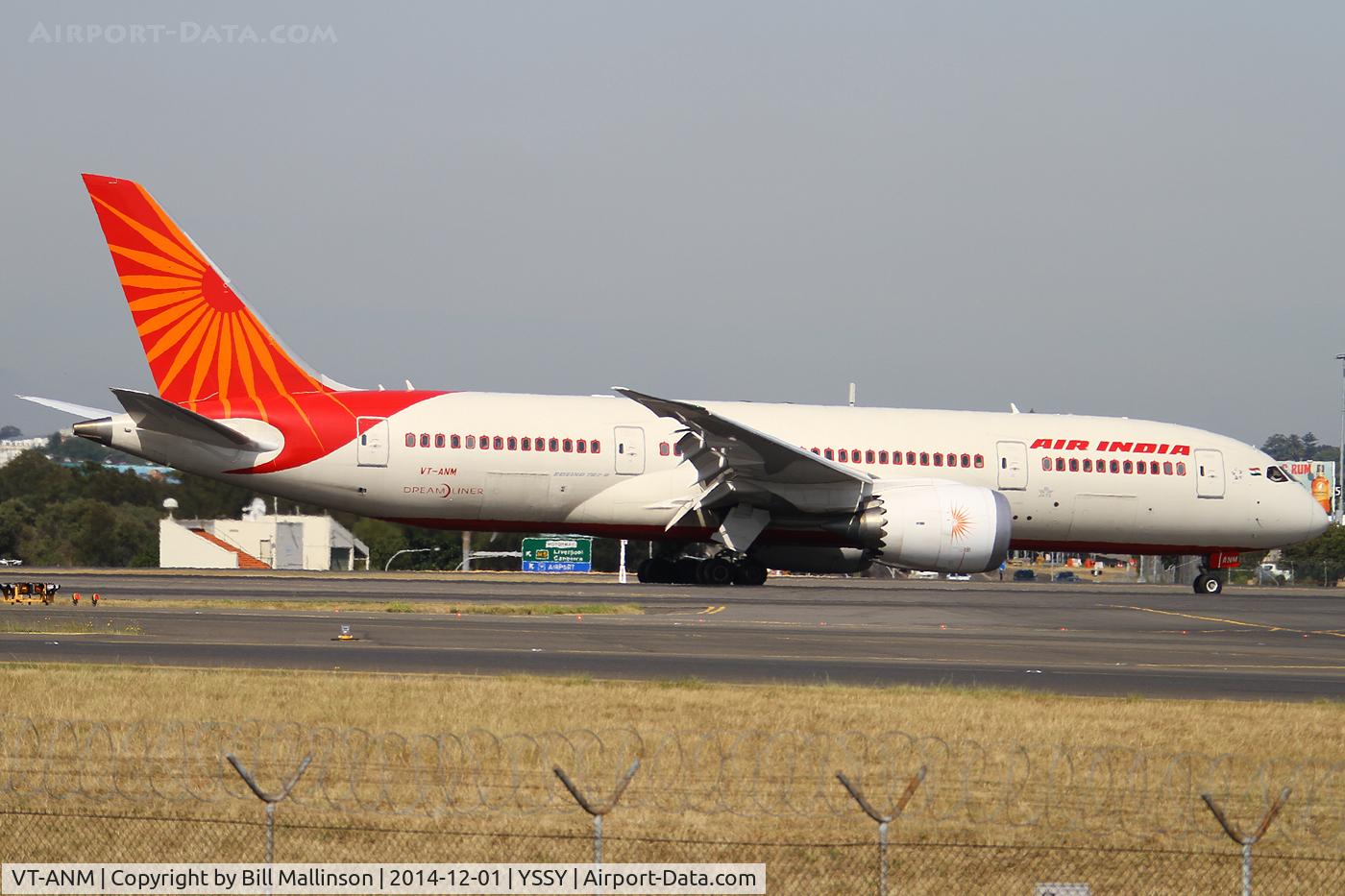 VT-ANM, 2012 Boeing 787-8 Dreamliner C/N 36284, taxiing off 34L