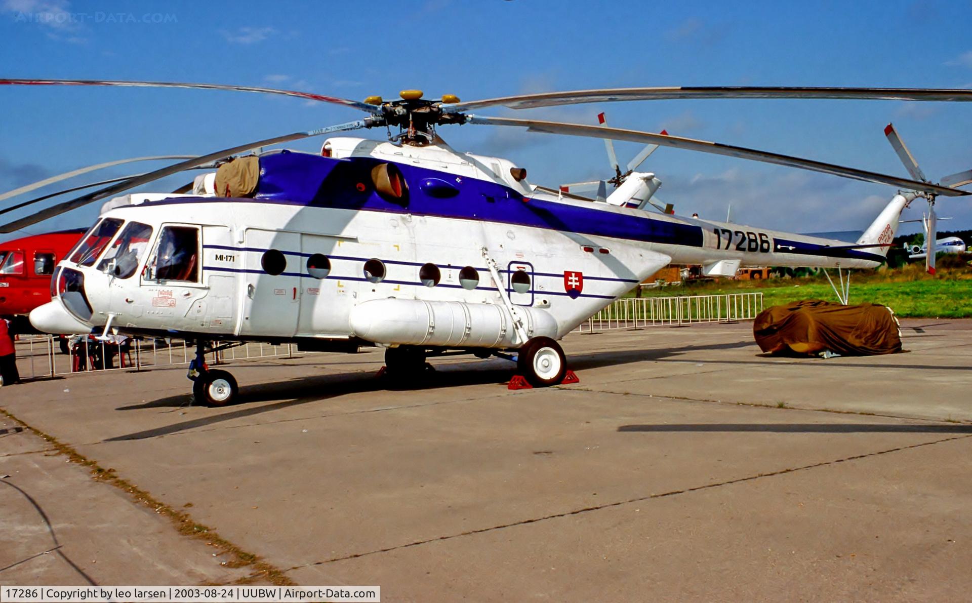 17286, Mil Mi-171 C/N 59489617286, Zhukovsky Moscow 24.8.03.OBS Slovak kokarde,
to B-1786 Slovak Border Guard ?