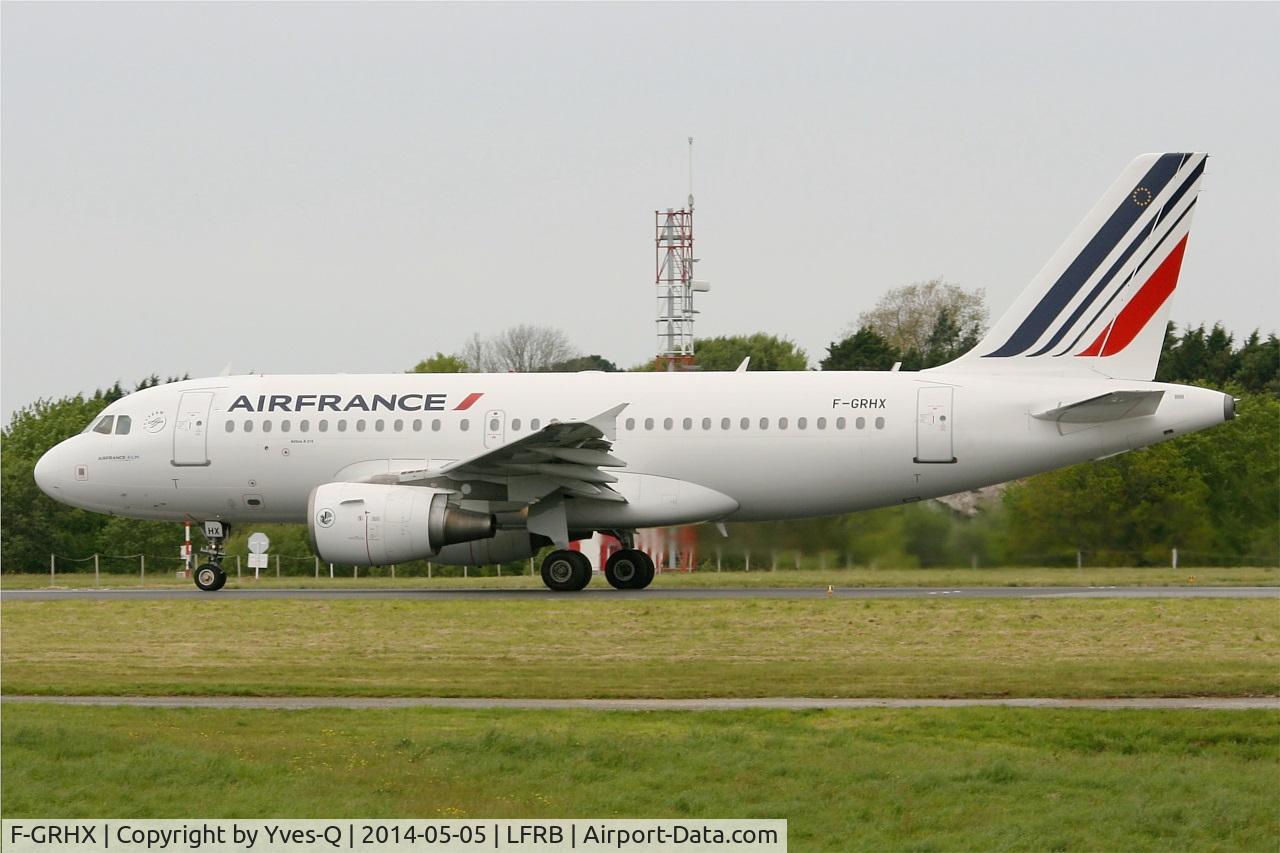 F-GRHX, 2001 Airbus A319-111 C/N 1524, Airbus A319-111, Take off rwy 25L, Brest-Bretagne Airport (LFRB-BES)
