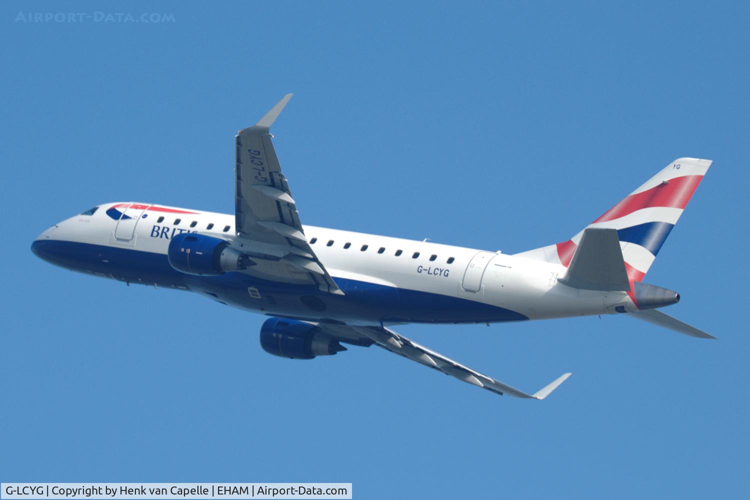 G-LCYG, 2009 Embraer 170STD (ERJ-170-100STD) C/N 17000300, Embraer 170 after take off from Schiphol airport.