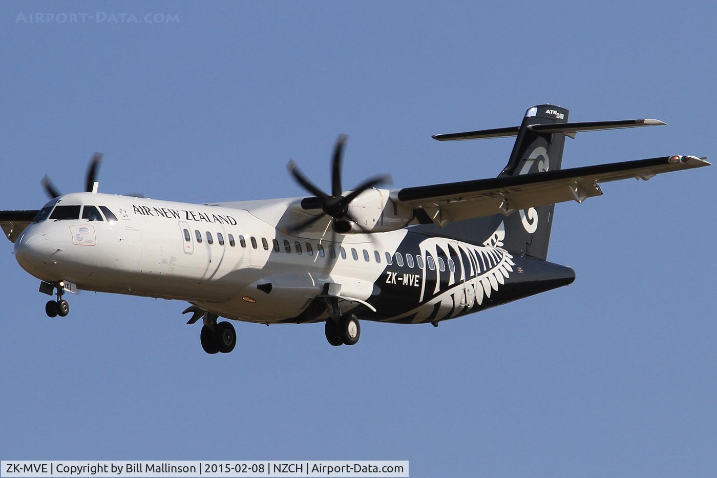 ZK-MVE, 2014 ATR 72-212A C/N 1182, finals to 02