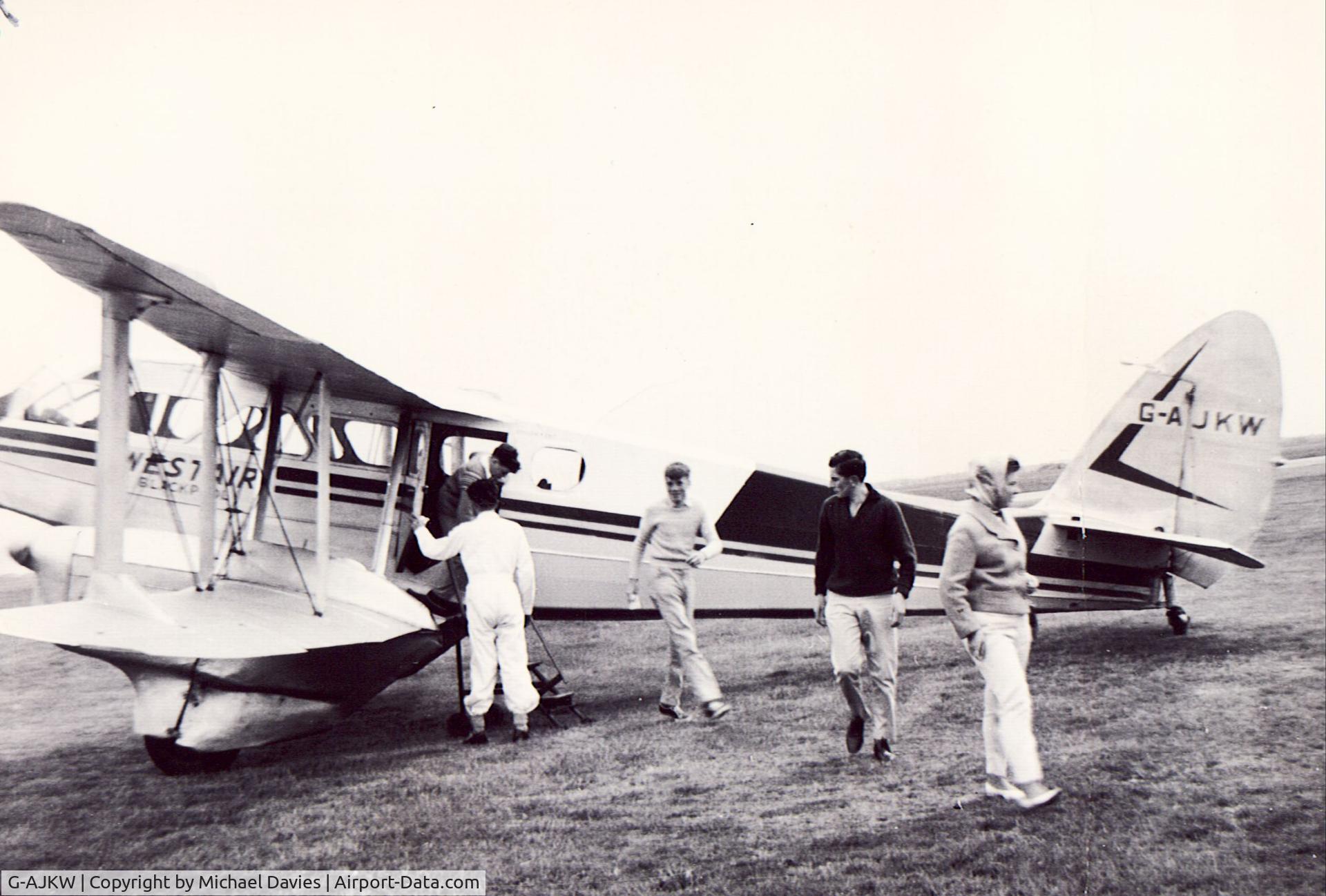 G-AJKW, 1941 De Havilland DH-89A Dominie/Dragon Rapide C/N 6539, Taken at Blackpool Airfield after trip around the 'Tower'. Date around early 60s