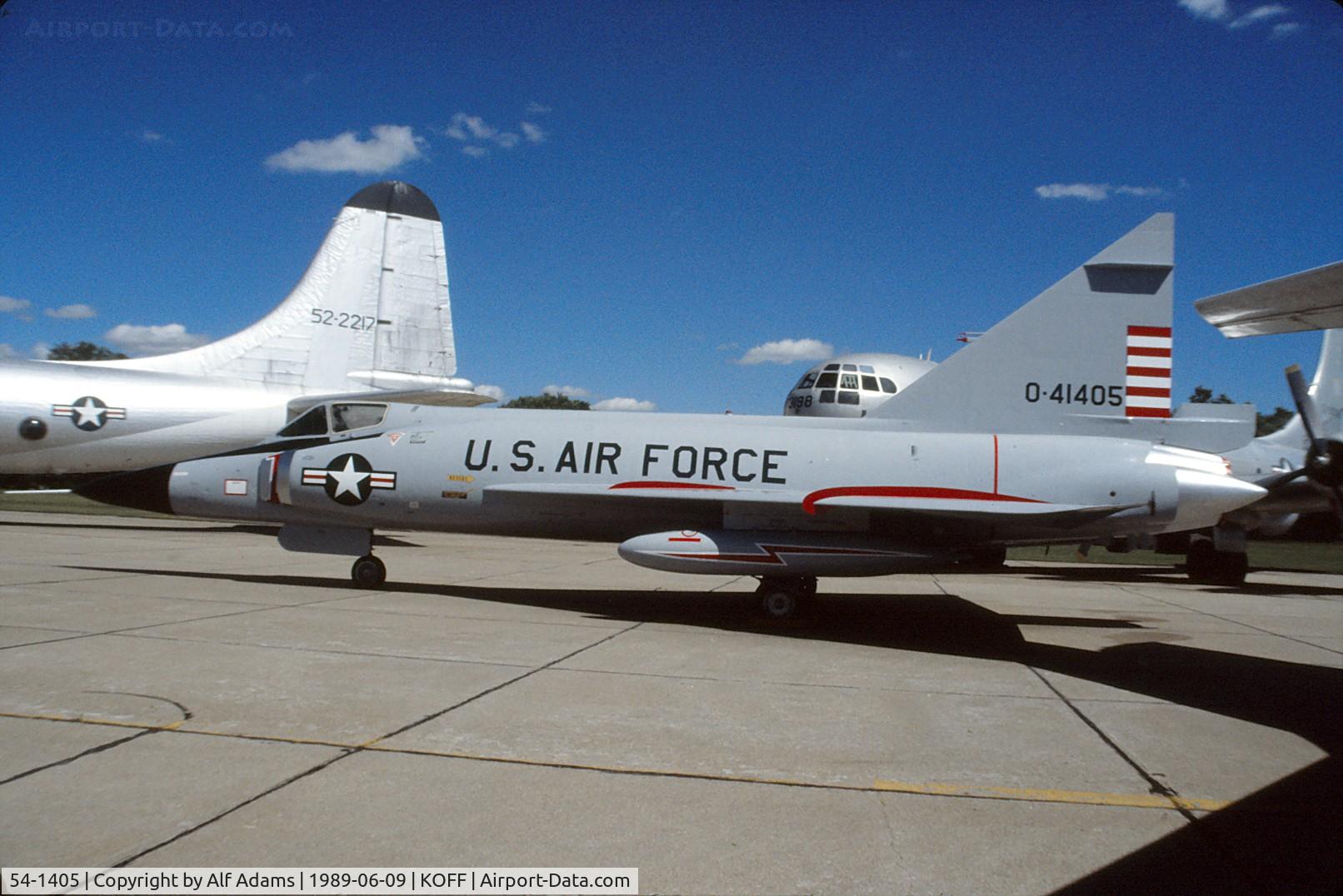 54-1405, 1954 Convair F-102A Delta Dagger C/N Not found 54-1405, At the old Strategic Air Command Museum, Omaha, Nebraska in 1989.