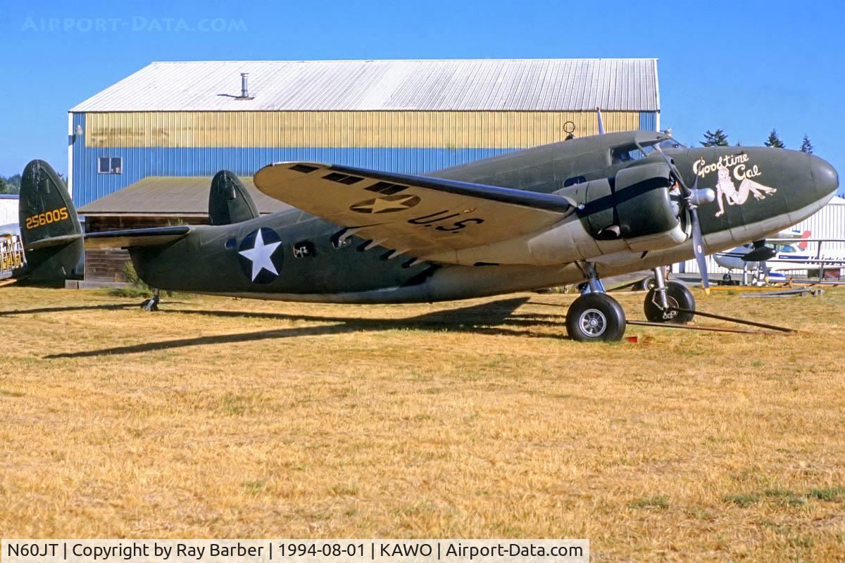 N60JT, 1943 Lockheed C-60A Lodestar C/N 2478, Lockheed C-60A Lodestar [18-2478] Arlington Municipal~N 01/08/1994. From a slide.