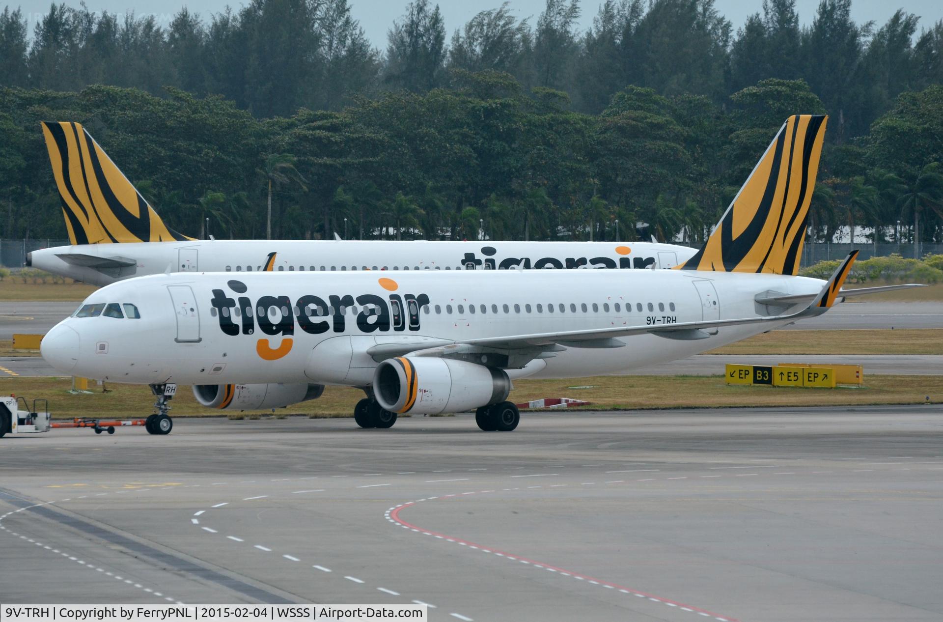 9V-TRH, 2013 Airbus A320-232 C/N 5496, Tigerair A320 arriving in SIN
