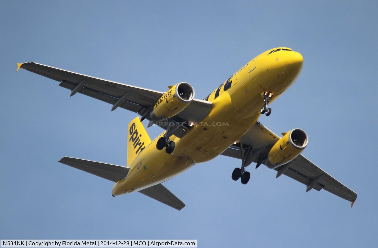 N534NK, 2008 Airbus A319-132 C/N 3395, Spirit