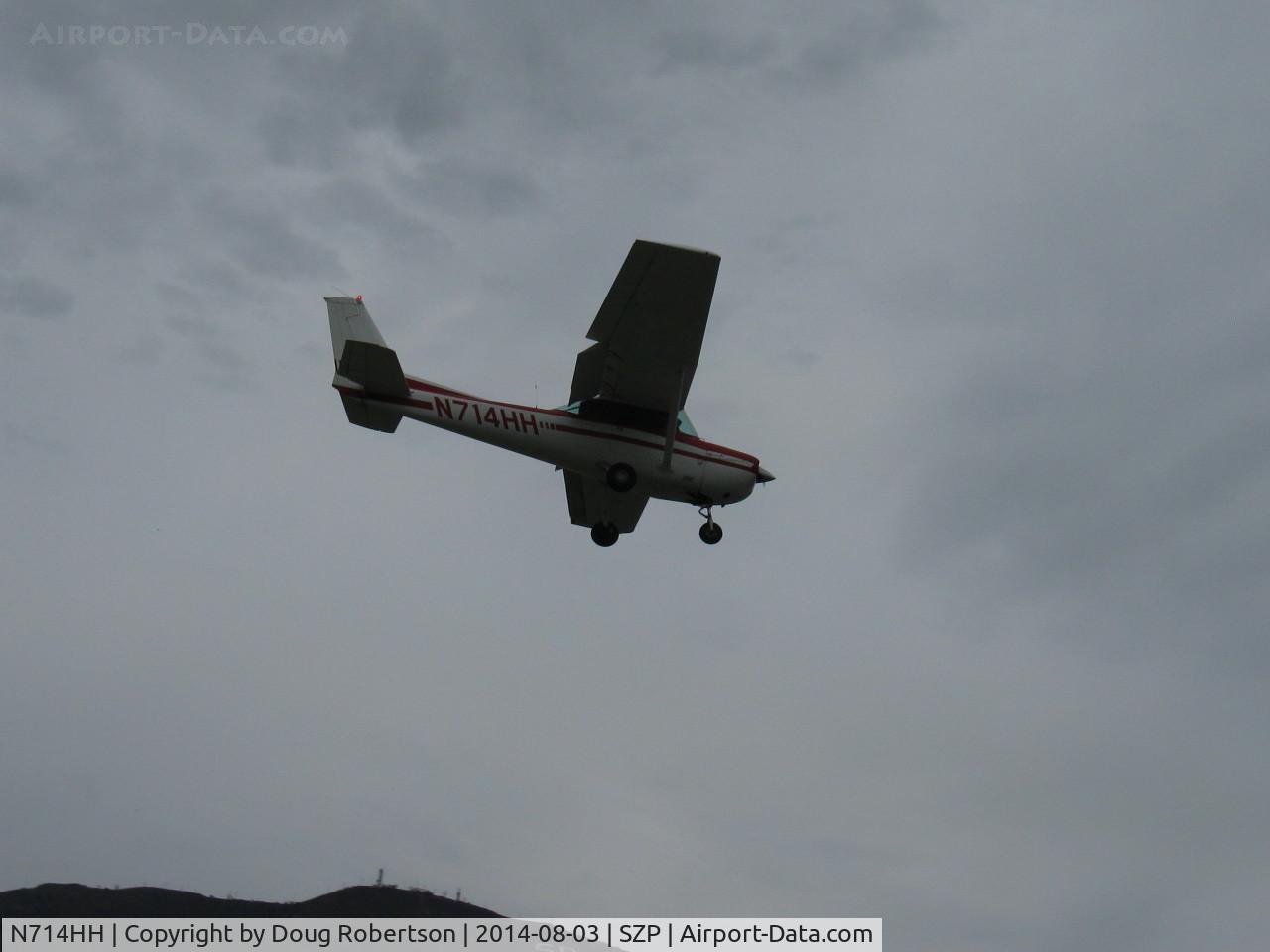 N714HH, 1977 Cessna 150M C/N 15079185, 1977 Cessna 150M, Continental O-200, on final Rwy 22