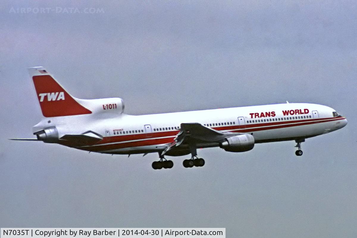 N7035T, Lockheed L-1011-385-1-15 TriStar 100 C/N 193B-1231, Lockheed L-1011 Tristar 100 [1231] (Trans World Airlines) (place and date unknown). From a slide.
