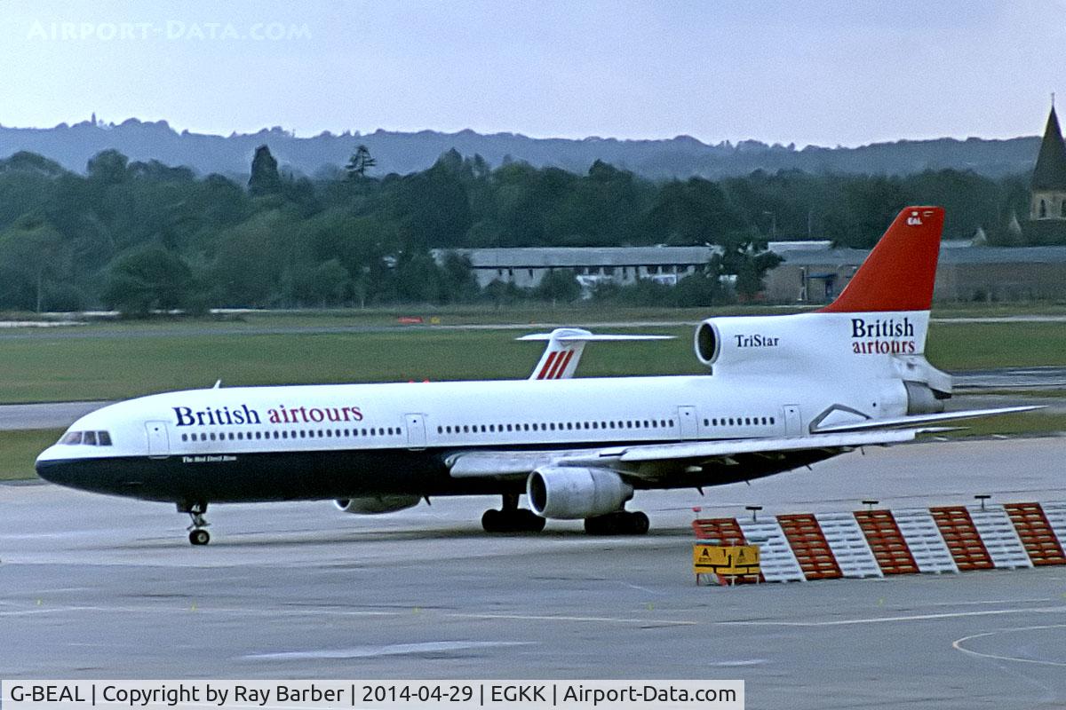 G-BEAL, 1976 Lockheed L-1011-385-1 TriStar 50 C/N 193N-1145, Lockheed L-1011 Tristar 50 [1145] (British Airtours) Gatwick~G (date unknown). From a slide.