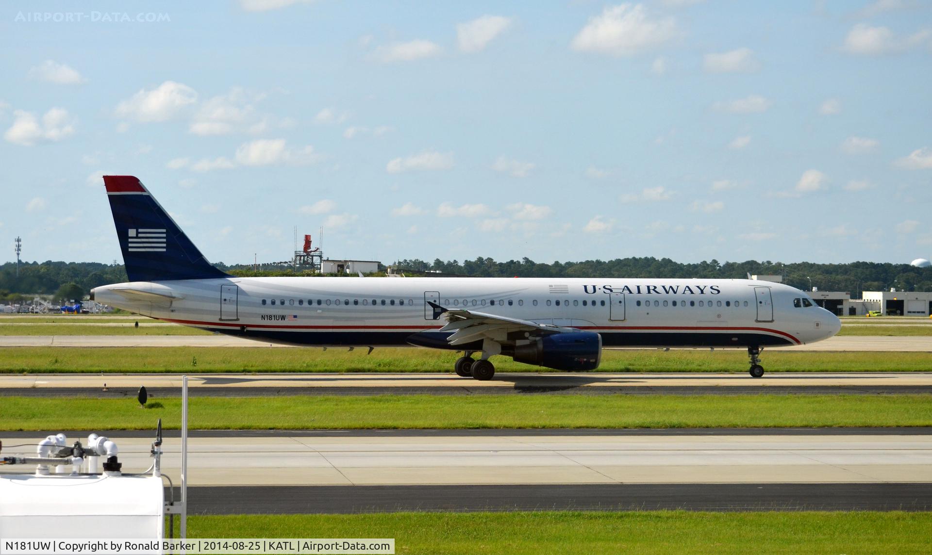 N181UW, 2001 Airbus A321-211 C/N 1531, Taxi ATL