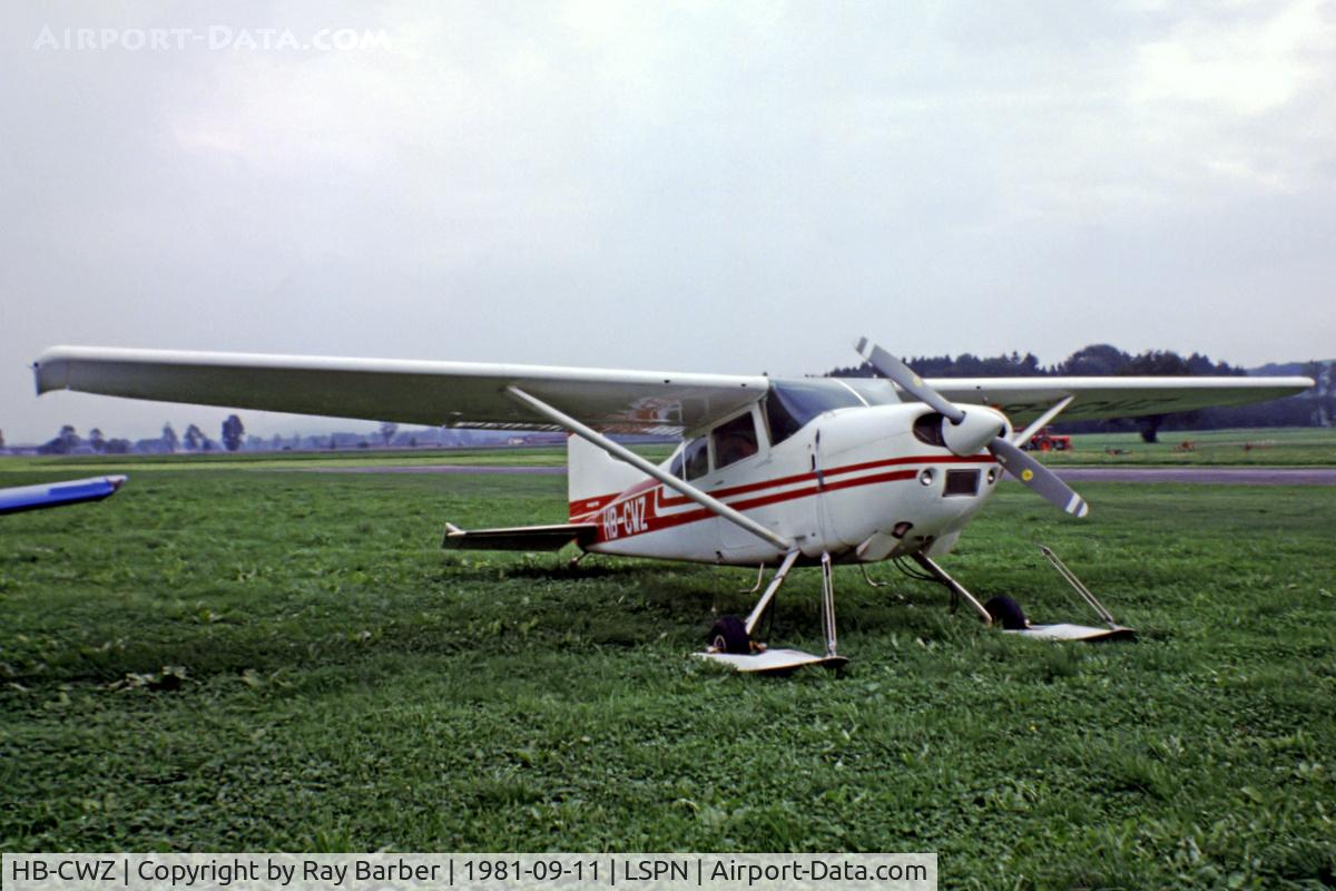 HB-CWZ, 1975 Cessna A185F Skywagon 185 C/N 18502641, Cessna A.185F Skywagon 185 [185-02641] Triengen~HB 11/09/1981. From a slide.