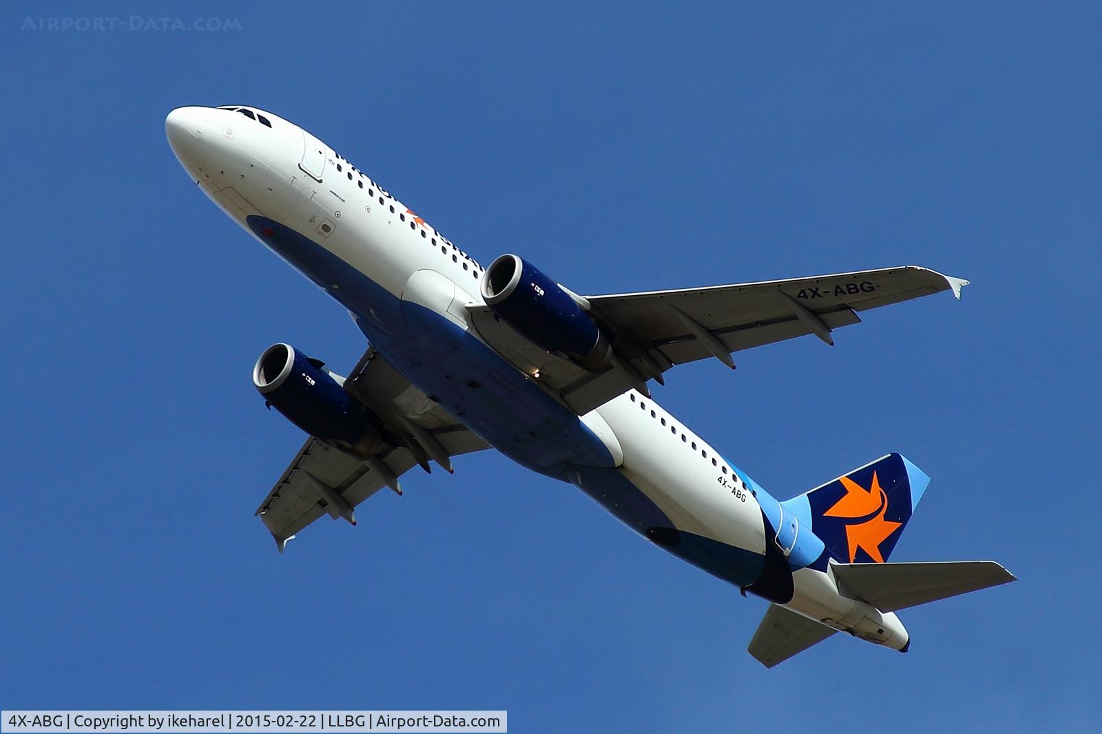 4X-ABG, 2010 Airbus A320-232 C/N 4413, T/O runway 26. En-route to Eilat.