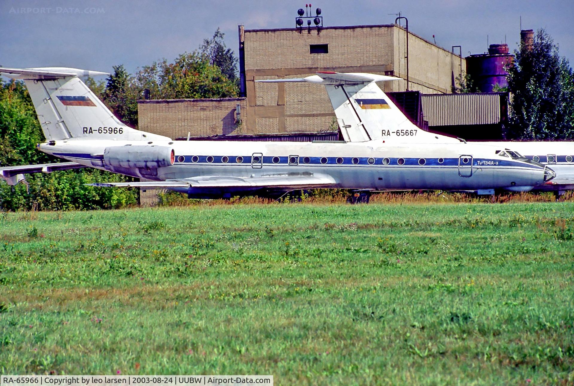 RA-65966, 1973 Tupolev Tu-134A-3 C/N 33351902, Zhukovsky Moscow 24.8.03