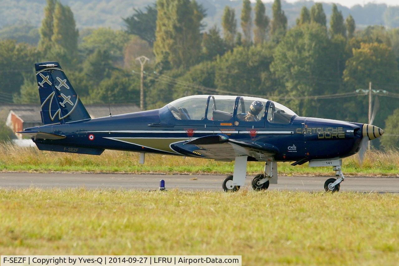 F-SEZF, Socata TB-30 Epsilon C/N 141, Socata TB30 Epsilon (F-SEZF), French Air Force Aerobatics Team Cartouche Doré, Morlaix-Ploujean airport (LFRU-MXN) air show in september 2014