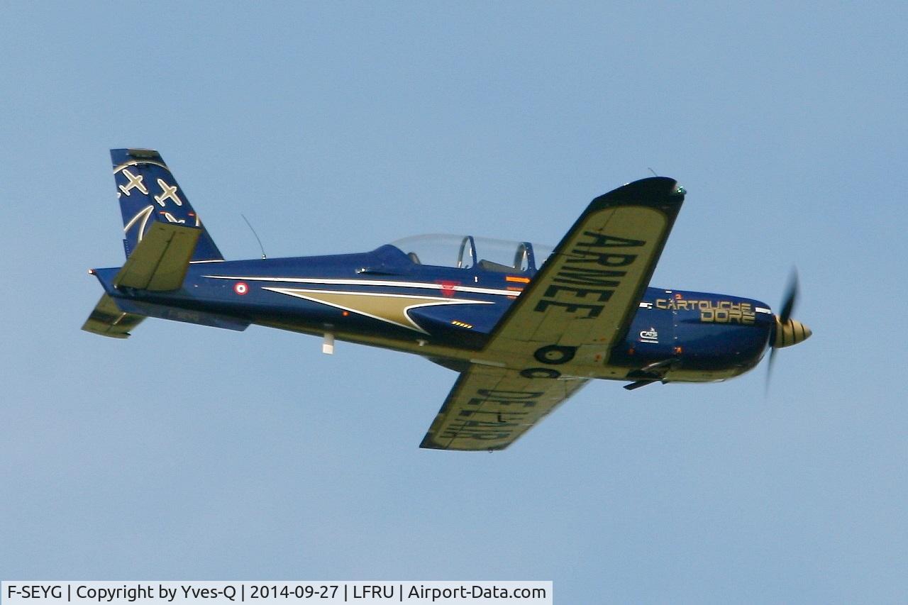 F-SEYG, Socata TB-30 Epsilon C/N 116, Socata TB30 Epsilon (F-SEYG), French Air Force Aerobatics Team Cartouche Doré, Morlaix-Ploujean airport (LFRU-MXN) air show in september 2014
