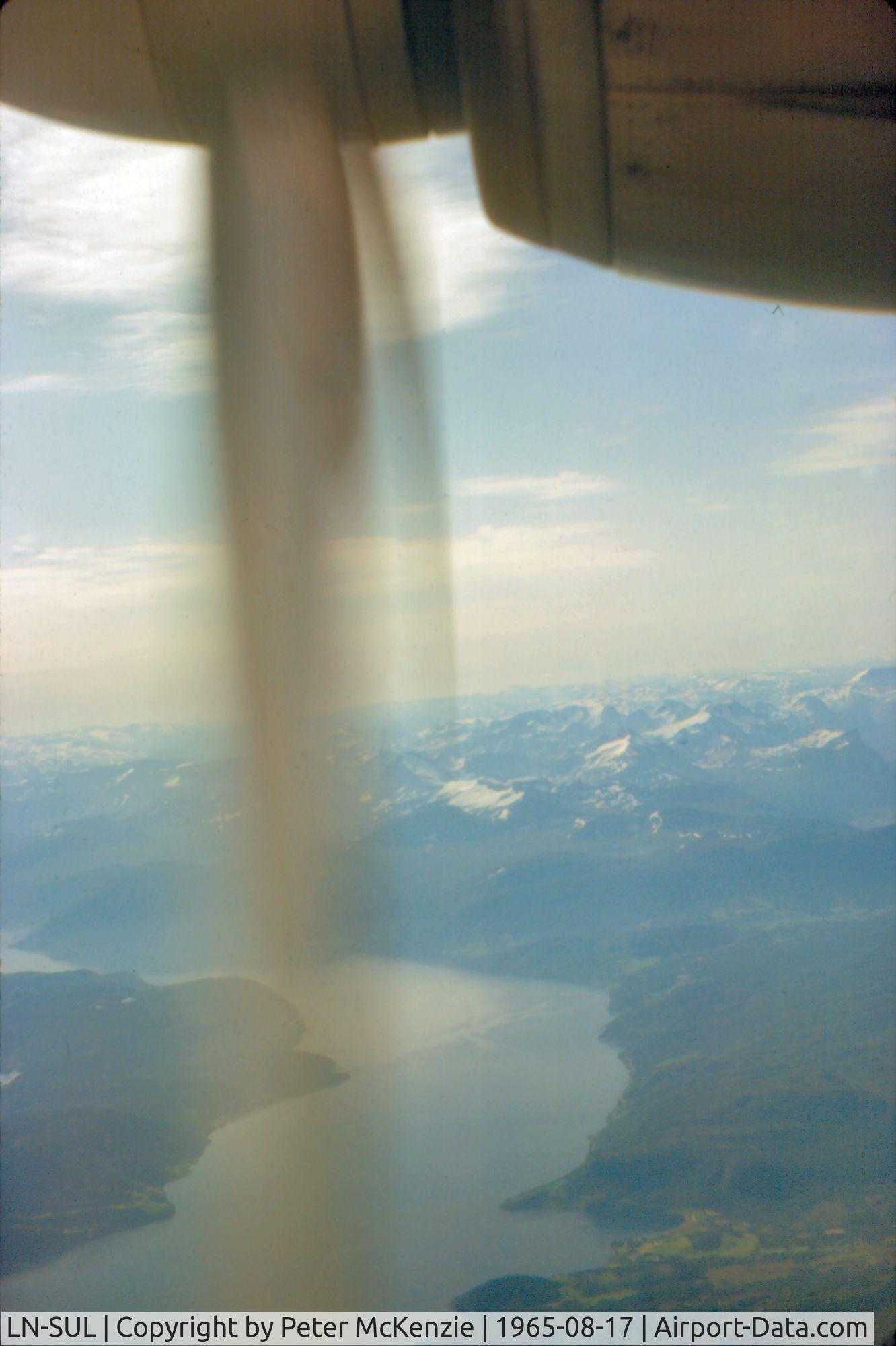 LN-SUL, 1964 Fokker F.27-100 Friendship C/N 10248, Early morning flight, Bergen to Trondheim via Alesund.
17th August 1966.