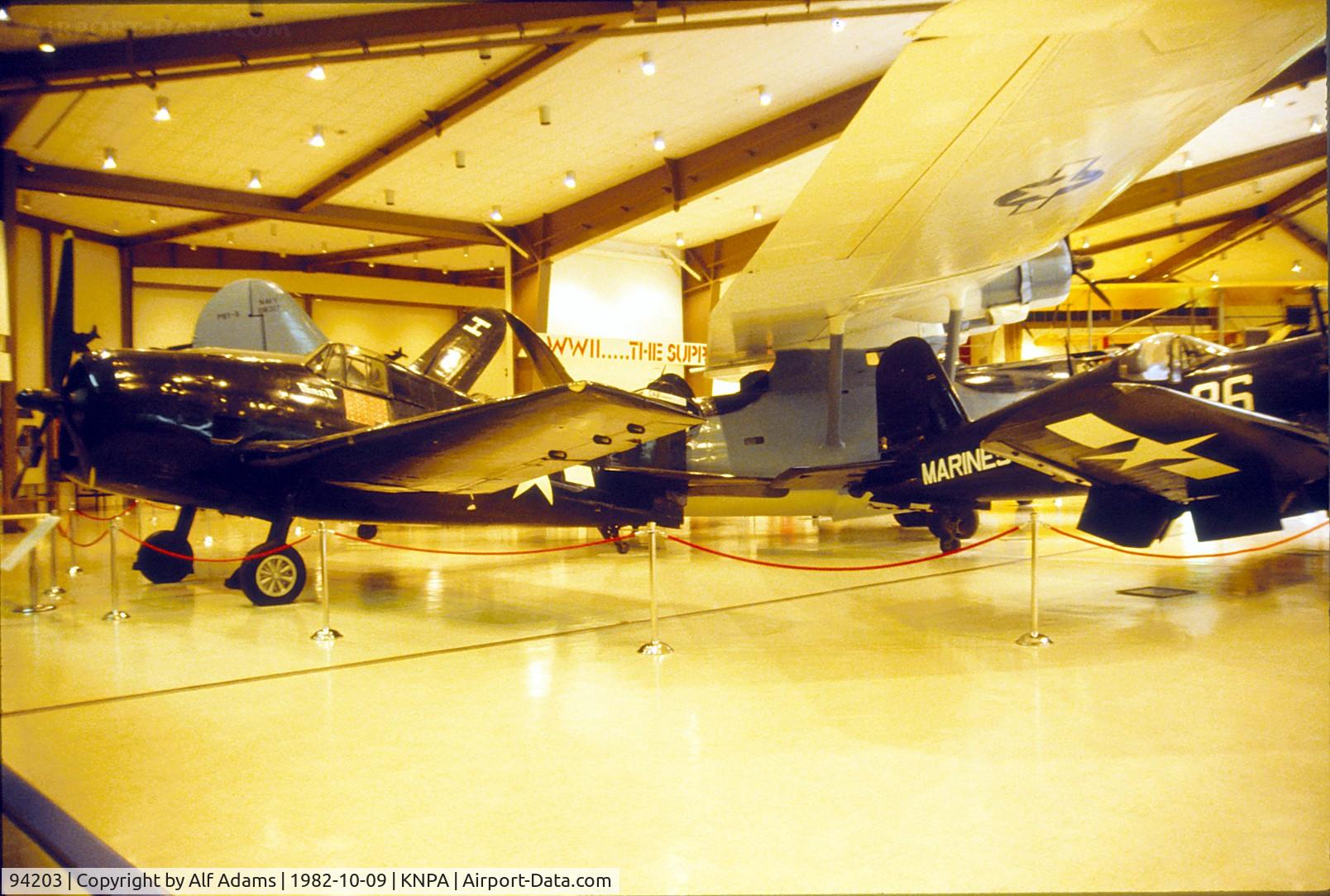 94203, Grumman F6F-5 Hellcat C/N A-11955, At the National Naval Aviation Museum, Pensacola, Florida in 1982.
