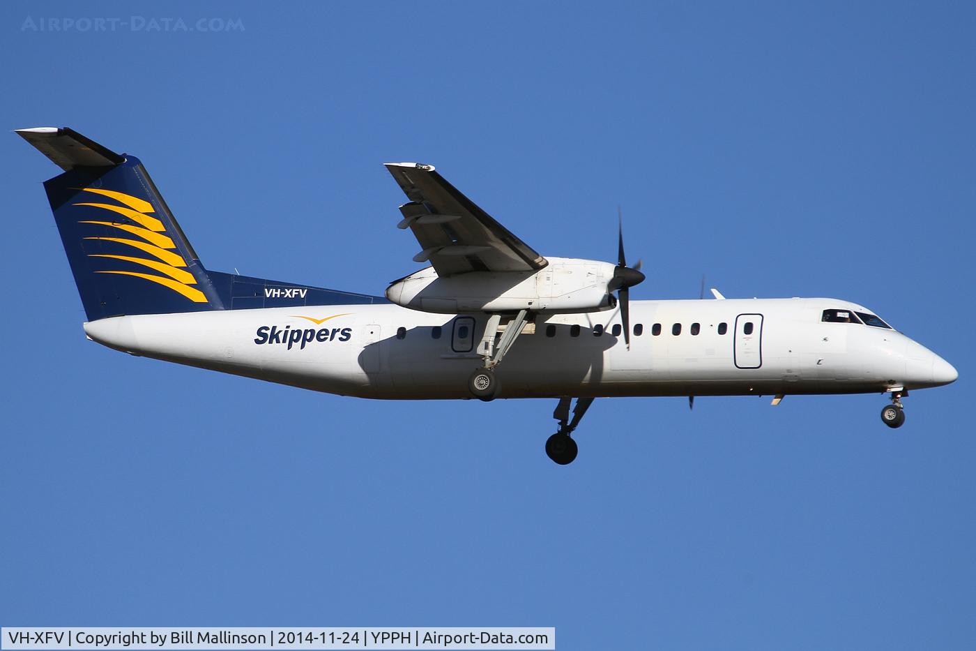 VH-XFV, 1992 De Havilland Canada DHC-8-314 Dash 8 C/N 350, finals to 21