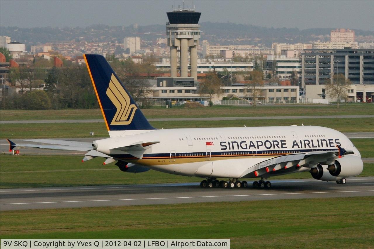 9V-SKQ, 2011 Airbus A380-841 C/N 079, Airbus A380-841, Take off rwy 14R, Toulouse Blagnac Airport (LFBO-TLS)