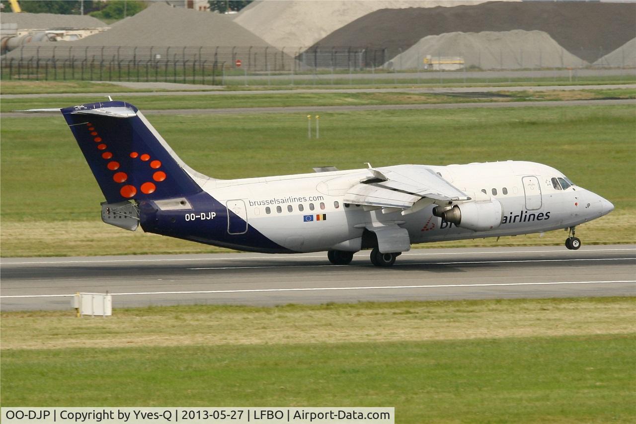OO-DJP, 1996 British Aerospace Avro 146-RJ85 C/N E.2287, British Aerospace Avro 146-RJ85, Landing rwy 14R, Toulouse-Blagnac Airport (LFBO-TLS)