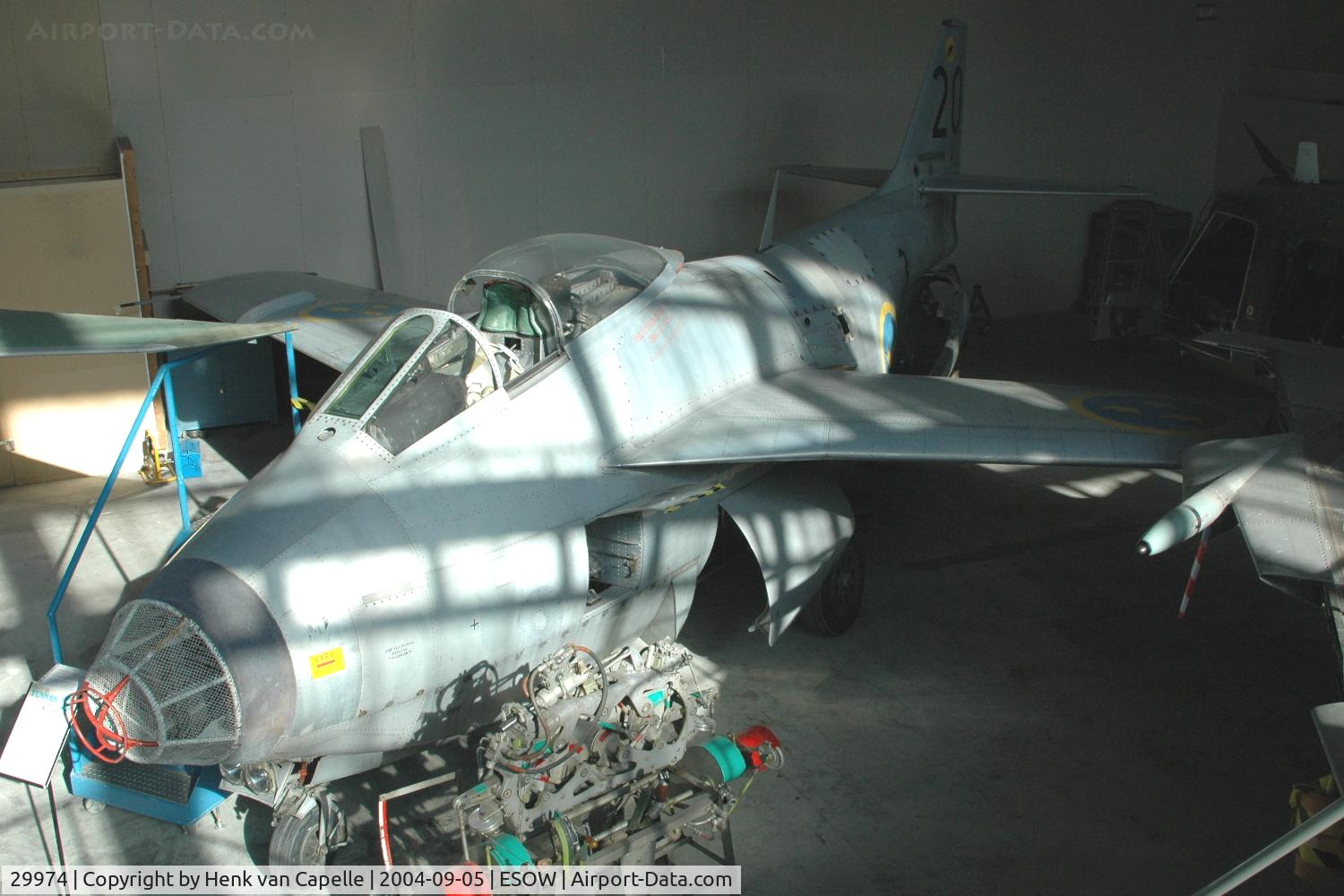 29974, Saab S-29C Tunnan C/N 29-974, S29C reconnaissance fighter preserved in the Västerås Flygmuseum, Sweden.