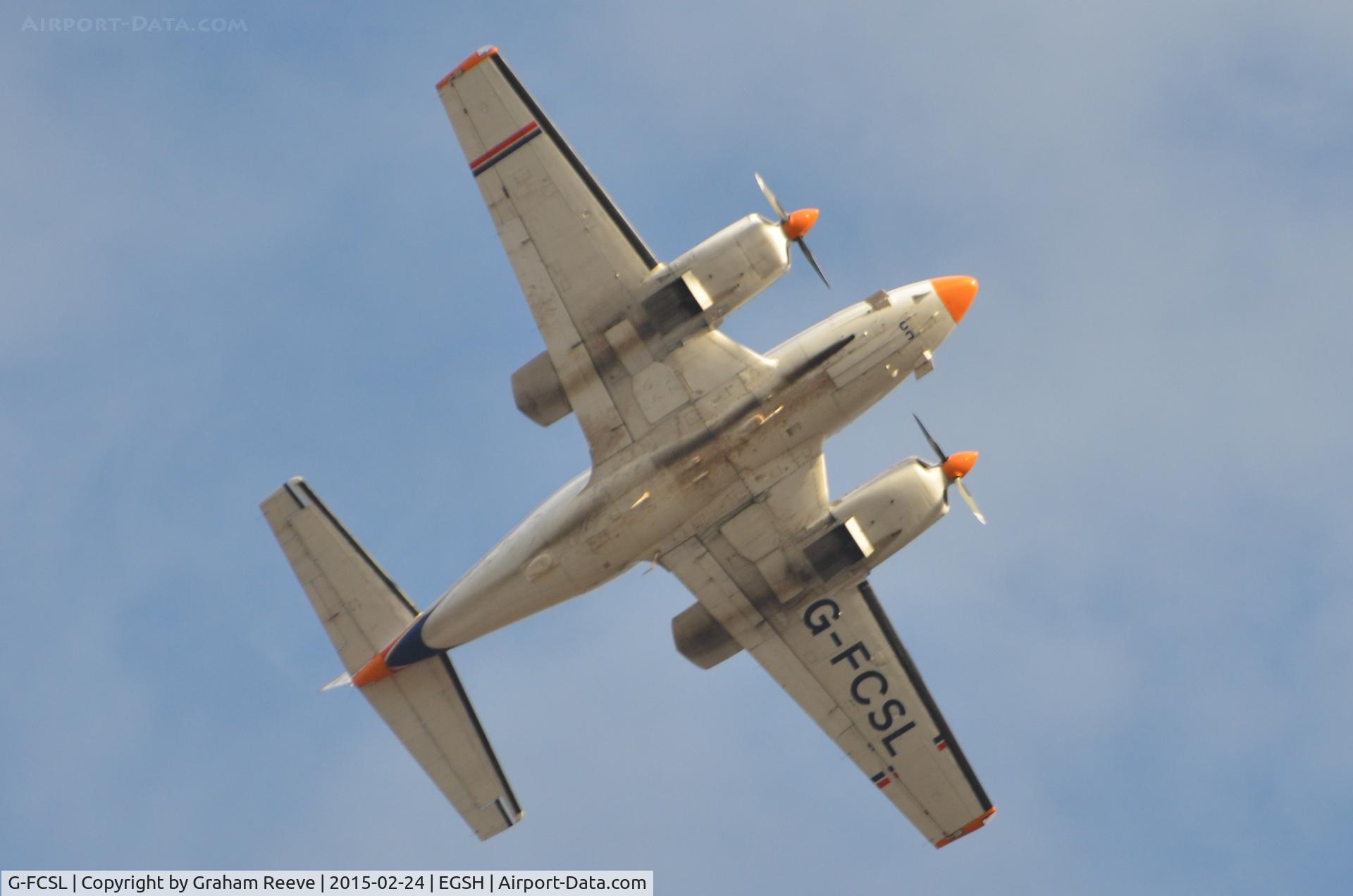G-FCSL, 1972 Piper PA-31-350 Chieftain C/N 31-7852052, Over head at Norwich.