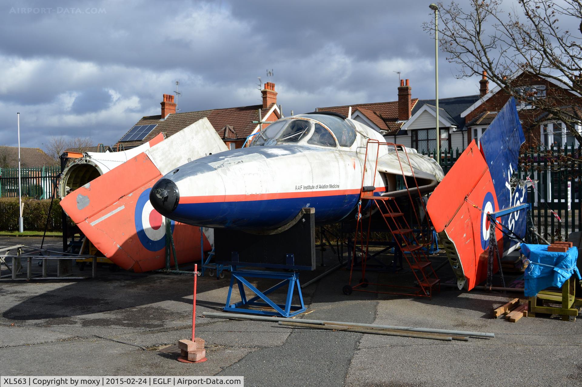 XL563, 1957 Hawker Hunter T.7 C/N 41H-693714, Hawker Hunter T7 at the F.A.S.T. museum, Farnborough.