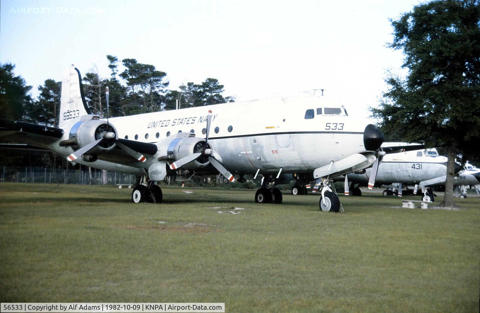 56533, 1943 Douglas R5D-2 Skymaster C/N 22156, At the National Naval Aviation Museum, Pensacola, Florida in 1982. Current location unknown. Former USAF C-54D 43-17206.