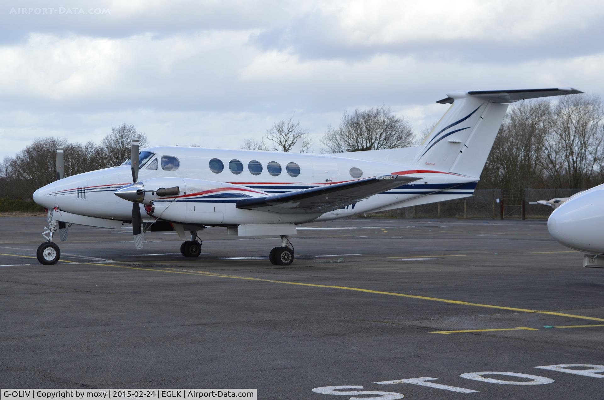 G-OLIV, 2003 Raytheon B200 King Air C/N BB-1835, Beech B200 Super Kingair at Blackbushe. Ex G-RAFN and RAF Serial ZK454.
