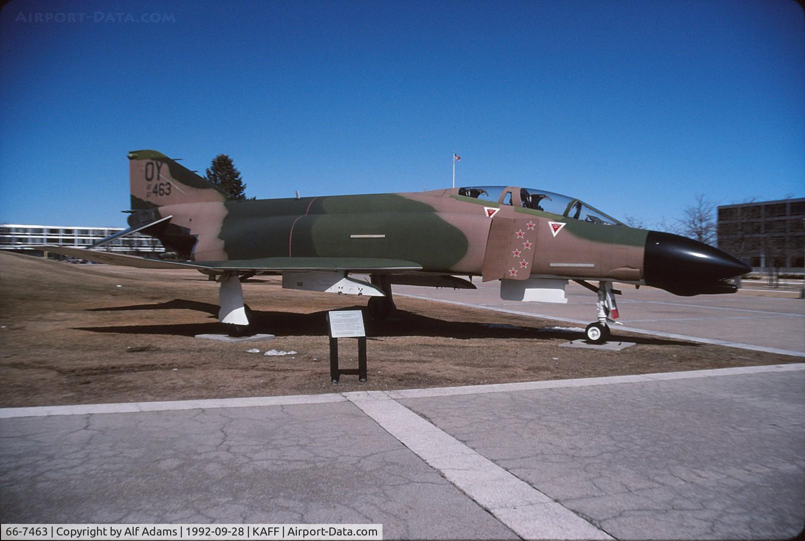 66-7463, 1966 McDonnell F-4D Phantom II C/N 1967, At the USAF Academy, Colorado Springs, Colorado in 1992.