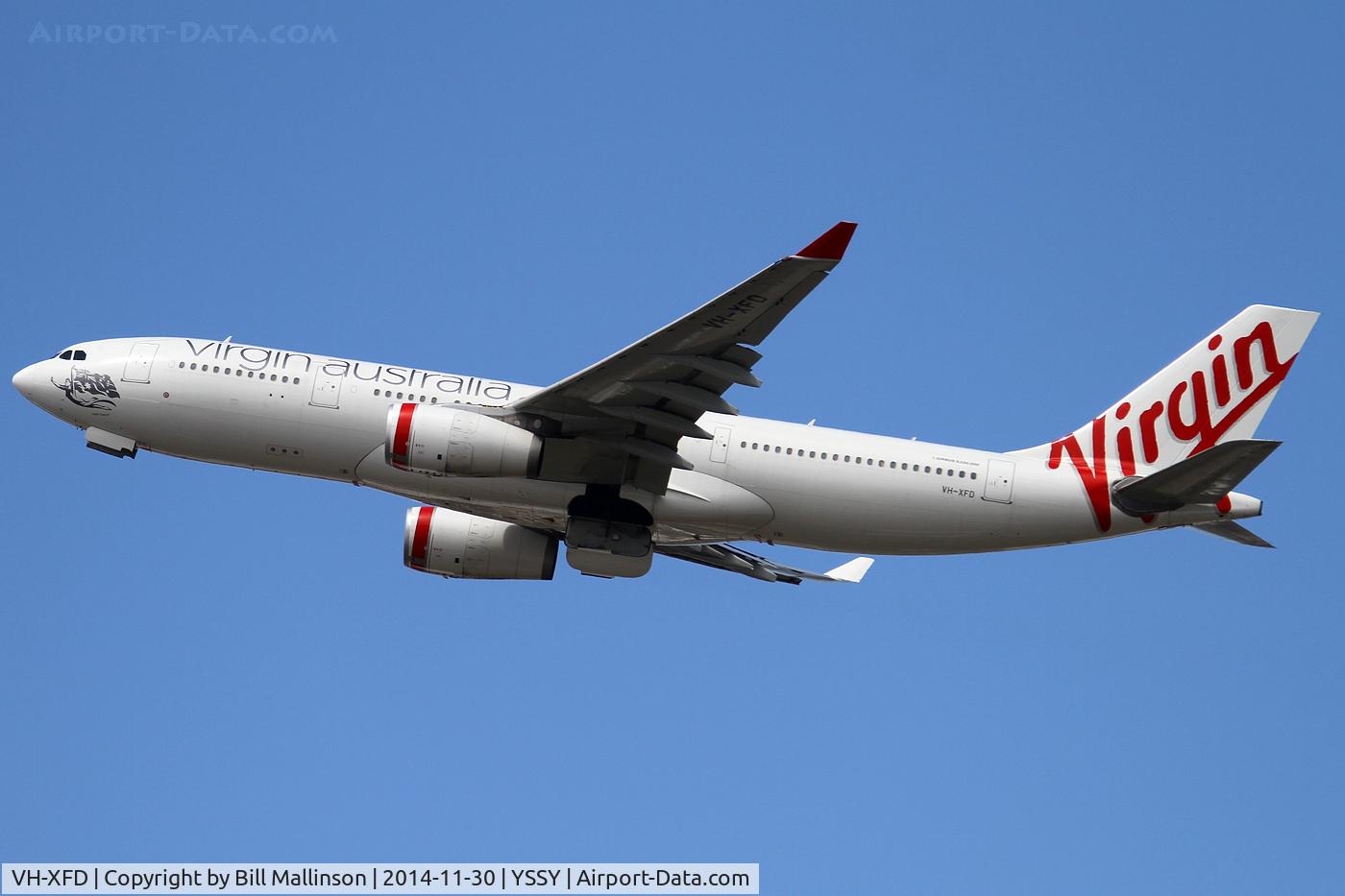 VH-XFD, 2012 Airbus A330-243 C/N 1306, off from 34L
