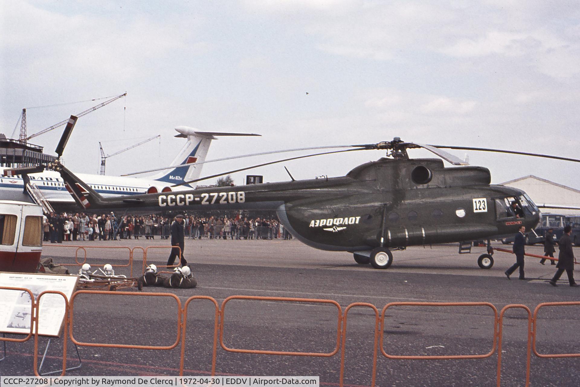 CCCP-27208, Mil Mi-8T Hip C/N 2856, Hanover show 1972.