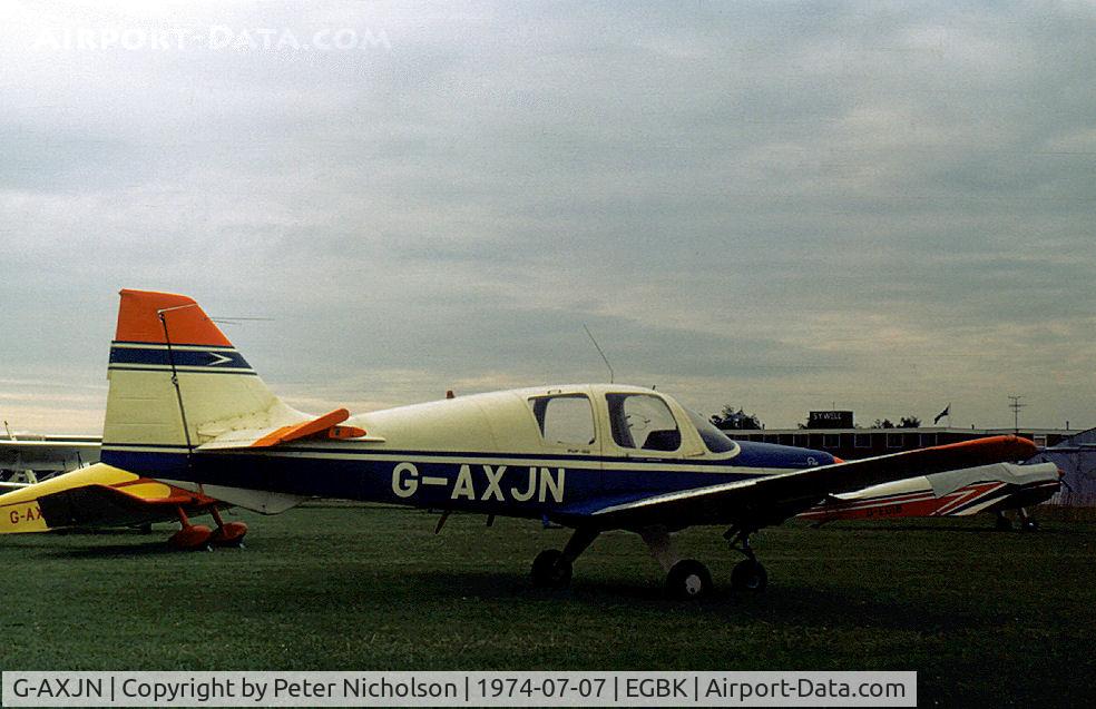 G-AXJN, 1969 Beagle B-121 Pup Series 2 (Pup 150) C/N B121-092, This Beagle Pup 150 attended the 1974 Popular Flying Association Fly-in at Sywell.