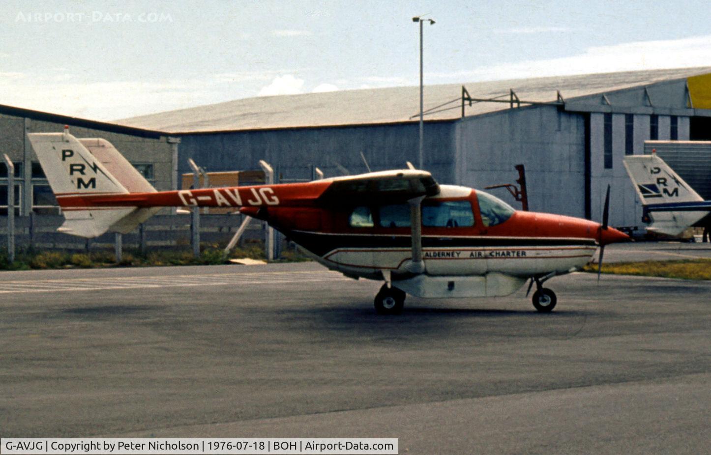 G-AVJG, 1967 Cessna 337B Super Skymaster C/N 337-0715, Cessna 337B of Alderney Air Charter as seen at Hurn in the Summer of 1976.