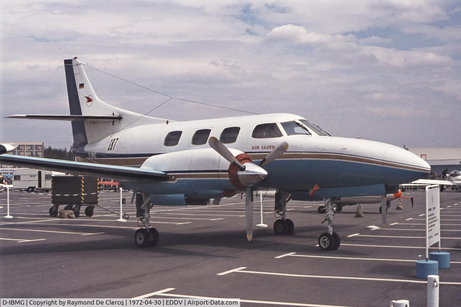 D-IBMG, 1971 Swearingen SA-226T Merlin III C/N T-206, c/n T-206 , Hanover show 1972.