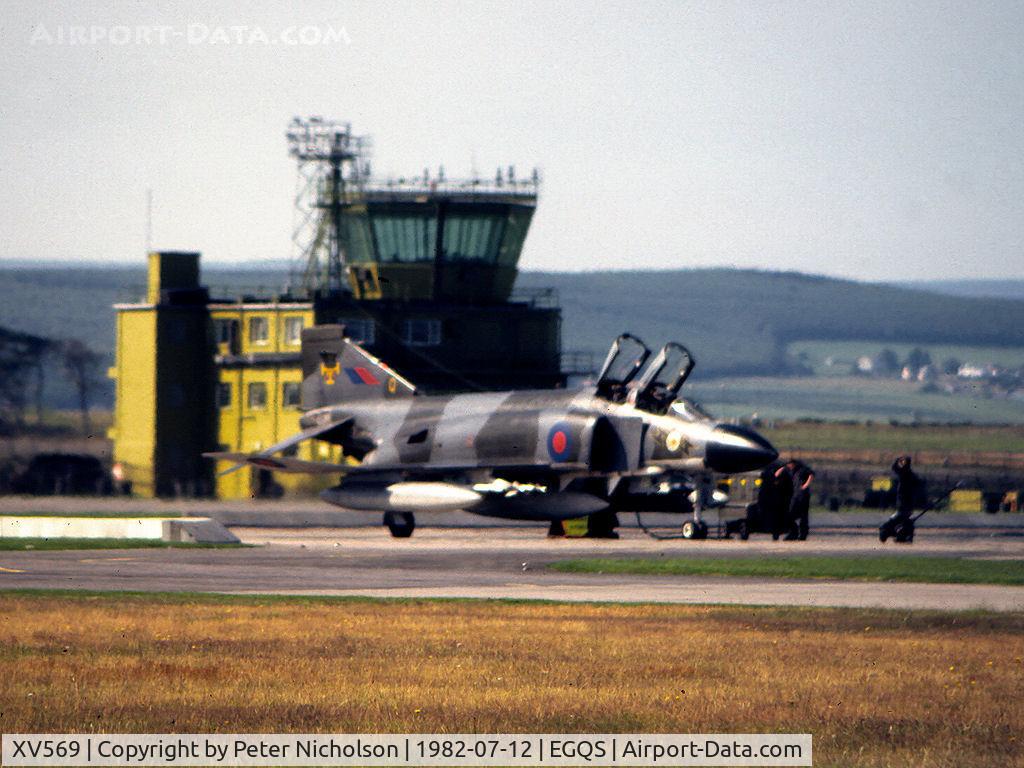 XV569, 1968 McDonnell Douglas Phantom FG1 C/N 9323/2970, Phantom FG.1 of 111 Squadron at RAF Leuchars on a visit to RAF Lossiemouth in the Summer of 1982.
