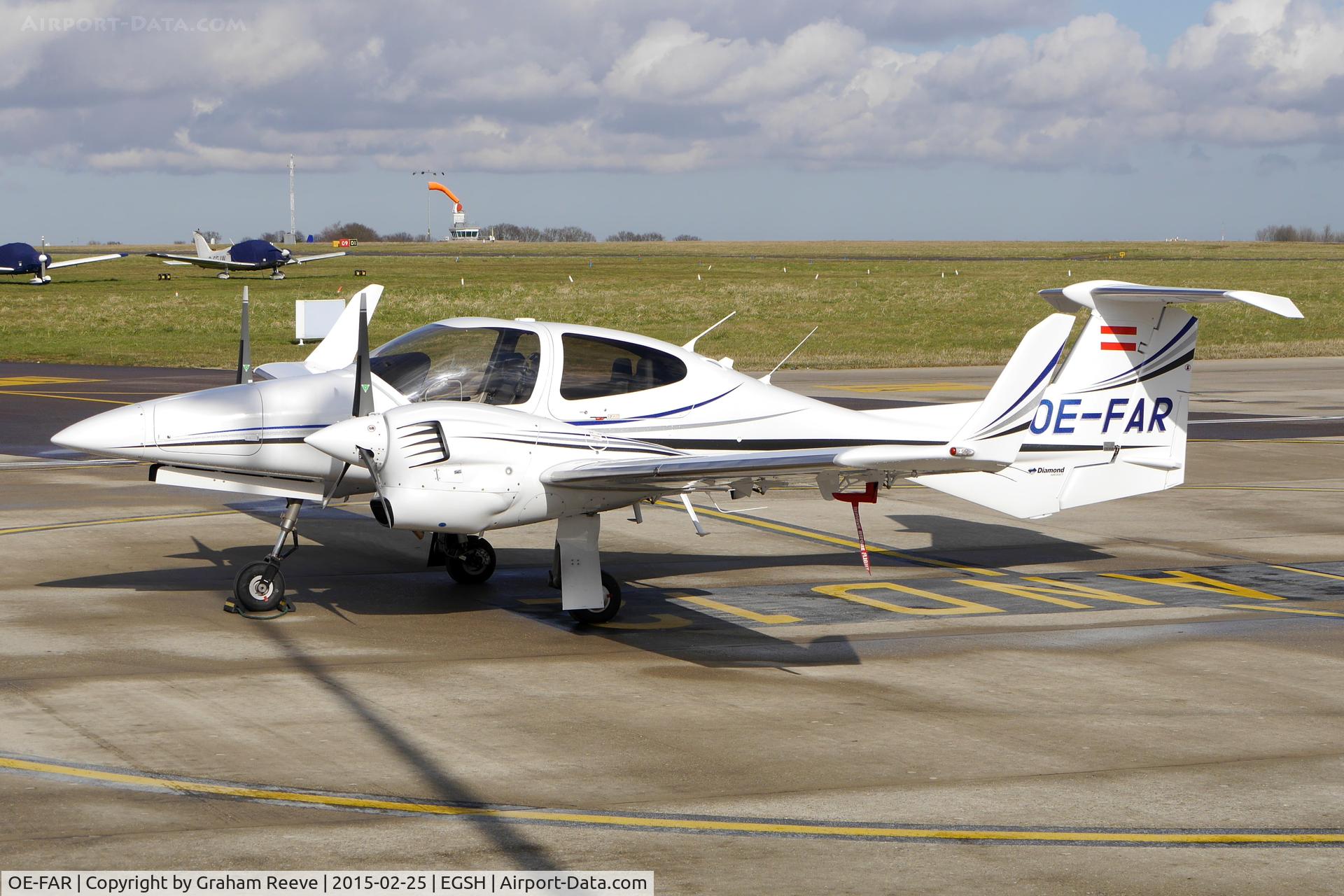 OE-FAR, Diamond DA-42NG Twin Star C/N 42.N056, Parked at Norwich.