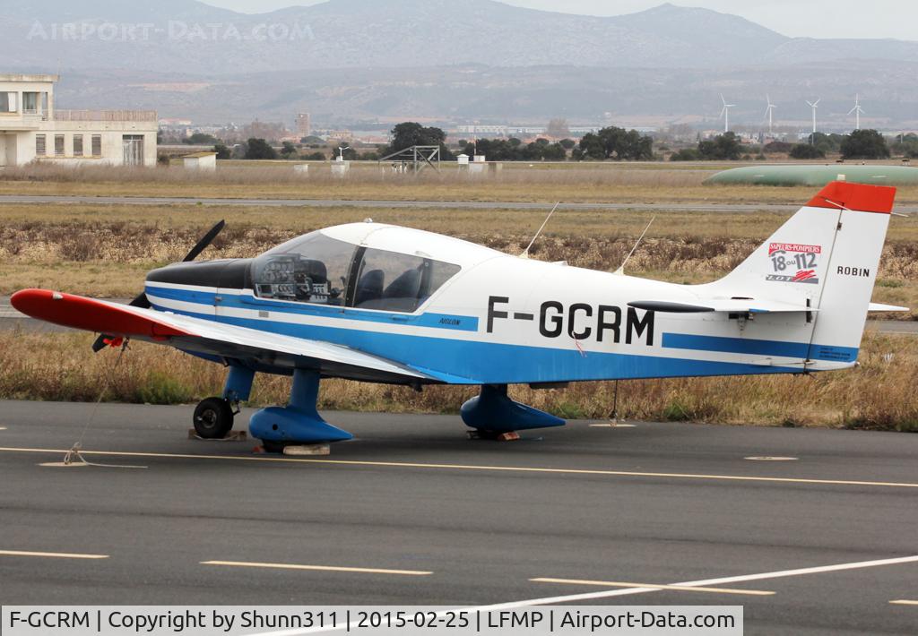 F-GCRM, Robin R-1180TD Aiglon C/N 257, Parked at the Airclub with additional 'Sapeur Pompier / 18 ou 112 / Lot' patch...