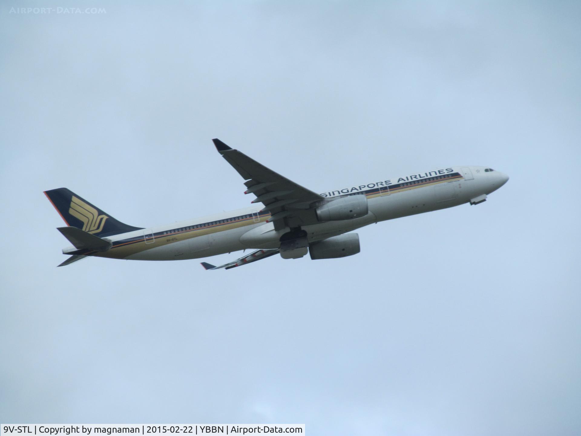 9V-STL, 2010 Airbus A330-343X C/N 1105, taking off from BNE