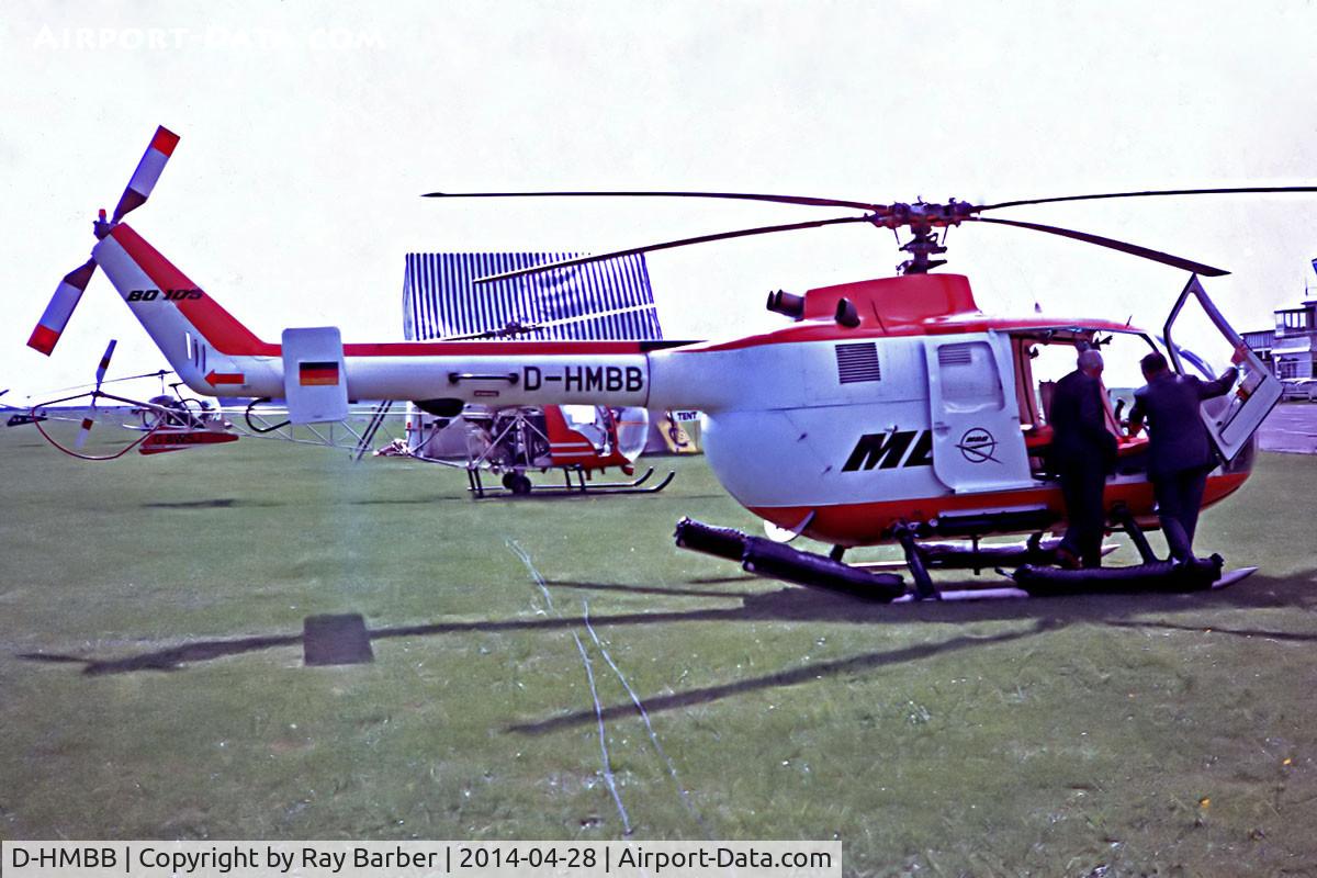D-HMBB, MBB Bo-105CBS-5 C/N S-4, Bolkow Bo.105C [S-4] (Messerchmitt-Bolkow-Blohm) (place and date unknown). From a slide.