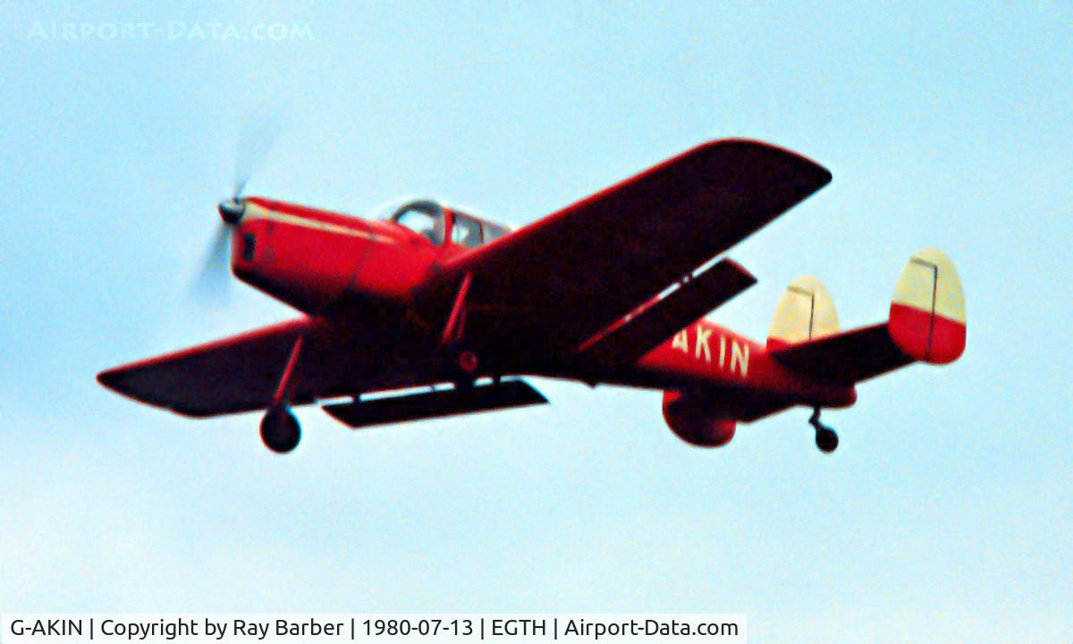 G-AKIN, 1947 Miles M38 Messenger 2A C/N 6728, Miles M.38 Messenger 2A [6728] Old Warden~G 13/07/1980. From a slide.