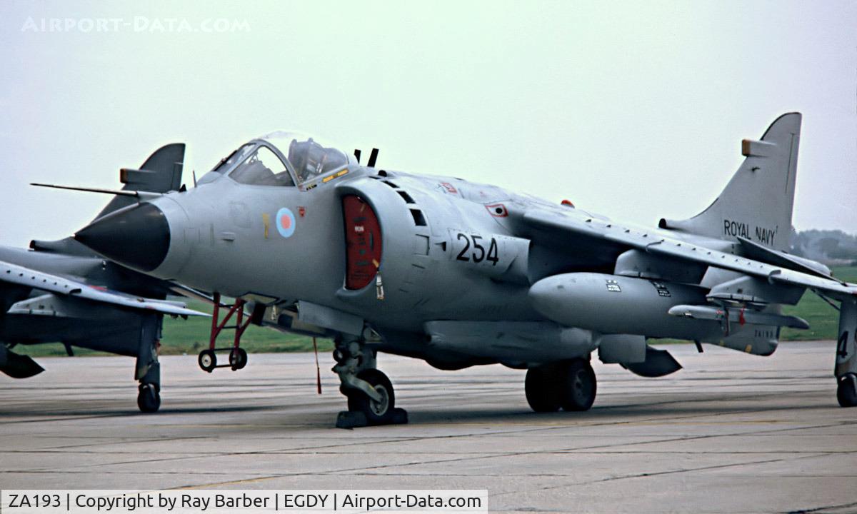 ZA193, 1982 British Aerospace Sea Harrier FRS.1 C/N 41H-912032, BAe Sea Harrier FRS.1 [41H-912032] (Royal Navy) RNAS Yeovilton~G 31/07/1982. From a slide.