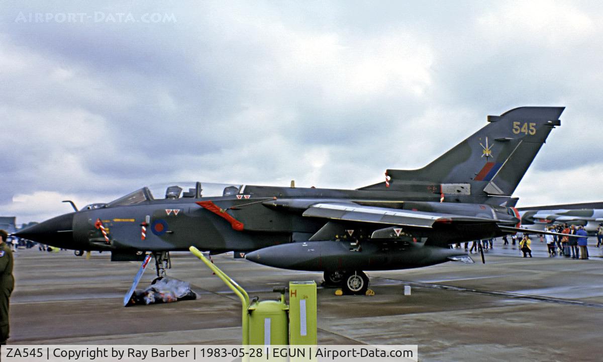 ZA545, 1981 Panavia Tornado GR.1 C/N 057/BS014/3029, BAe/Panavia Tornado GR.1 [BS014] (Royal Air Force) RAF Mildenhall~G 28/05/1983. From a slide.