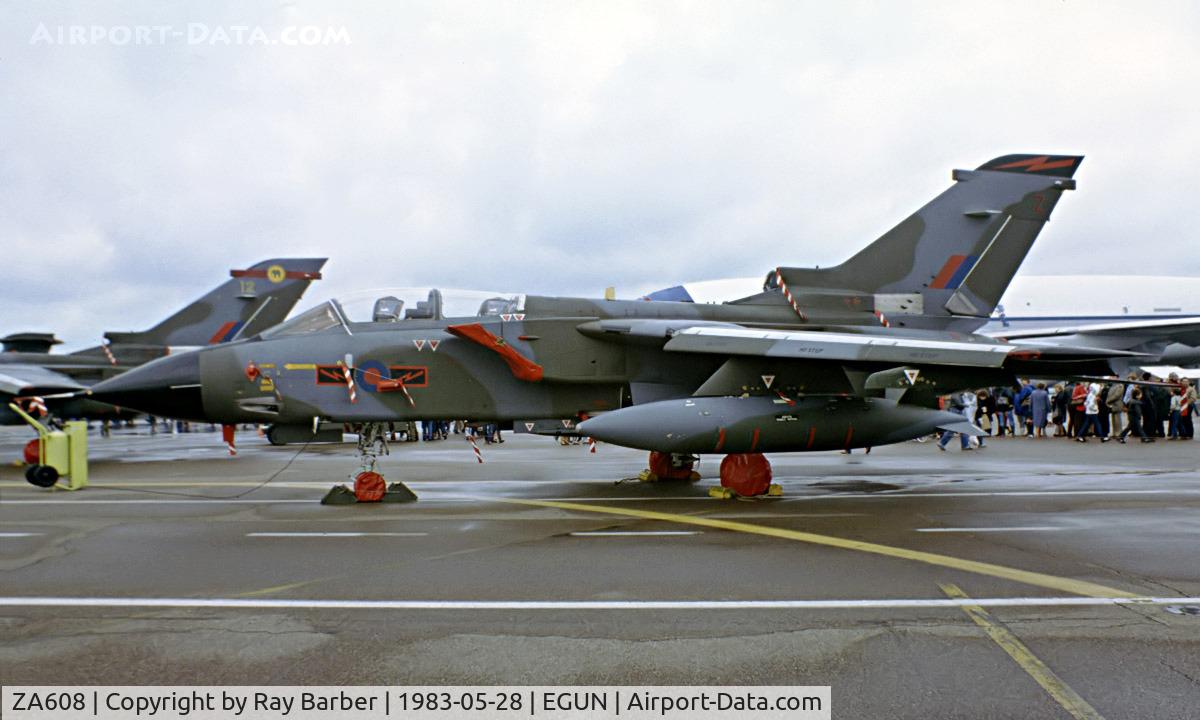 ZA608, 1982 Panavia Tornado GR.1 C/N 141/BS045/3072, BAe/Panavia Tornado GR.1 [BS045] (Royal Air Force) RAF Mildenhall~G 28/05/1983. From a slide.