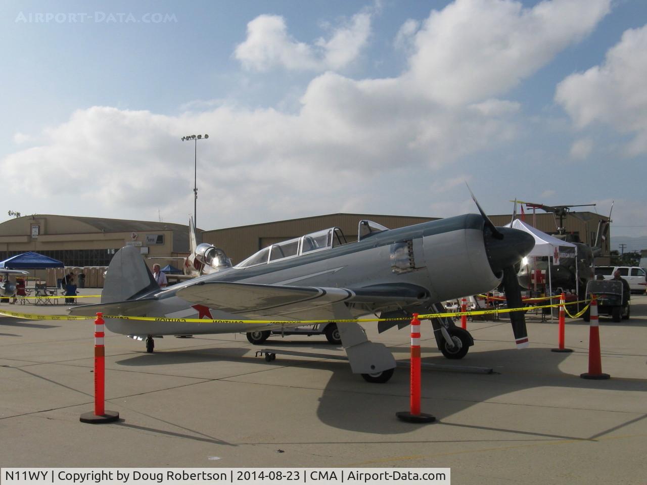 N11WY, 1995 Yakovlev Yak-11 Replica C/N 001, 1995 Wainwright Replica YAK, P&W-R-2000 Twin Wasp 1,350 Hp, tandem seats, Experimental class one-off