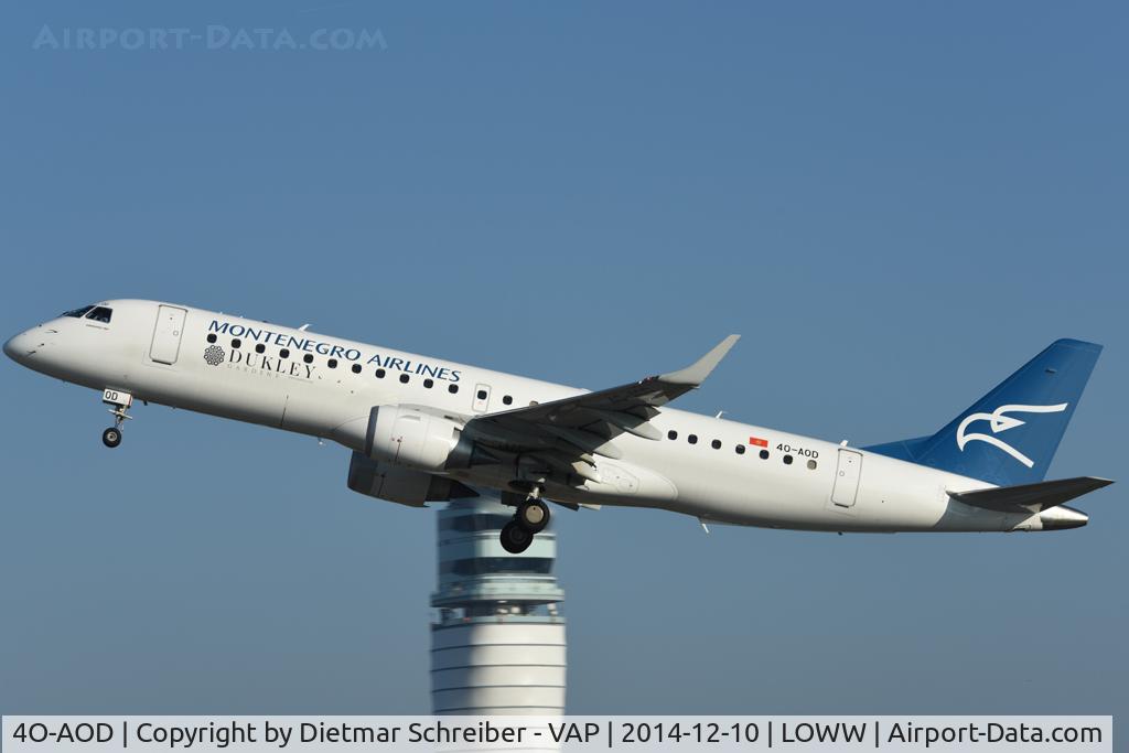 4O-AOD, 2014 Embraer 190LR (ERJ-190-100LR) C/N 19000665, Montenegro Airlines Embraer 190