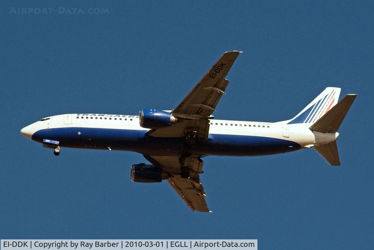 EI-DDK, 1989 Boeing 737-4S3 C/N 24165, Boeing 737-4S3 [24165] (Transaero Airlines) Home~G 01/03/2010. On approach 27R.